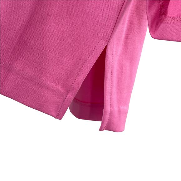 Halogen Pink Knit Pullover 3/4 Ruched Sleeve V-Neck Barbie Top S  NWT - Picture 7 of 12